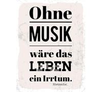 vianmo Plaque en bois, 40 x 30 cm, avec inscription en allemand « Ohne Musik wäre das Leben ein Irrtum Nietzsche », décorative, cadeau