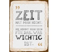 vianmo Plaque en bois 40 x 30 cm avec inscription en allemand "Zeit hat man nichtDie nimmt man sich " sich Deko Geschenk Schild