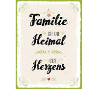 vianmo Plaque en bois, 40 x 30 cm, avec inscription « Familie ist die Heimat des Herzens »