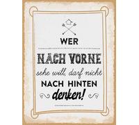 vianmo Plaque en bois 40 x 30 cm - Celui qui veut regarder vers l'avant ne doit pas être déco, cadeau