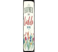 vianmo Plaque en bois, 46 x 10 cm, avec inscription en allemand « Blumen sind das Lächeln der Erde »