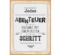 vianmo Plaque en bois de 40 x 30 cm - Chaque aventure commence par un premier pas - Décorative, cadeau