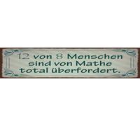 vianmo Plaque en tôle 10 x 46 cm 12 personnes sur 8 sont dépassées par les maths - Décoration cadeau