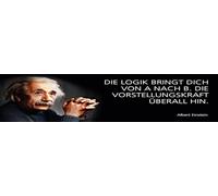 vianmo Plaque en tôle, 10 x 46 cm, avec citation d'Einstein « Die Logik bringt dich von A nach B », cadeau décoratif