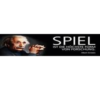 vianmo Plaque en tôle, 10 x 46 cm, avec citation d'Einstein « Spiel ist die höchste Form von Forschung »