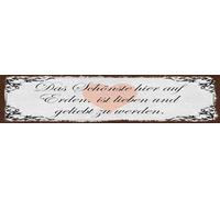 vianmo Plaque en tôle 10 x 46 cm avec inscription en allemand « Das Schönste hier auf Erden, ist lieben »