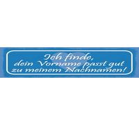 vianmo Plaque en tôle 10 x 46 cm avec inscription en allemand « dein Vorname » qui correspond bien à mon nom de famille