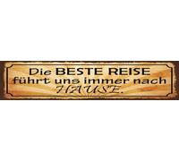 vianmo Plaque en tôle 10 x 46 cm avec inscription en allemand « Die beste Reise führt uns immer nach Hause »