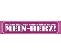 vianmo Plaque en tôle 10 x 46 cm avec inscription en allemand « Du hast das andere nicht haben. Mein Herz »