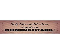 vianmo Plaque en tôle - 10 x 46 cm - Avec inscription en allemand « Ich bin nicht stur, sondern meinungsstabil »