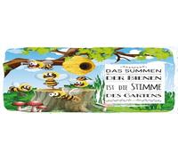 vianmo Plaque en tôle 10x27 cm Das Summen der Bienen ist die Stimme des Gartens Déco Cadeau Panneau