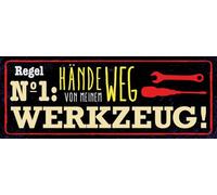 vianmo Plaque en tôle 10x27 cm Regel Nr.1 Hände weg von meinem Werkzeug Déco Cadeau Panneau