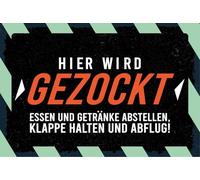 vianmo Plaque en tôle 12x18 cm Hier wird gezockt. Essen und Trinken abstellen Déco Cadeau Panneau