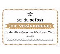 vianmo Plaque en tôle 12x18 cm Zitat Sei du selbst die Veränderung, die du dir wünscht Déco Cadeau Panneau