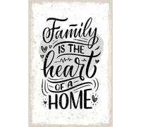 vianmo Plaque en tôle - 18 x 12 cm - Family is the heart of a home - Cadeau décoratif