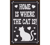 vianmo Plaque en tôle 18x12 cm Home is where cat Déco Cadeau Panneau