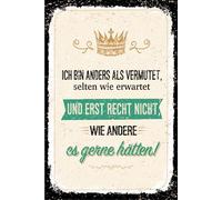 vianmo Plaque en tôle 18x12 cm Ich bin anders als vermutet Déco Cadeau Panneau