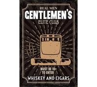vianmo Plaque en tôle 18x12 cm Real men gentlemen´s elite club Déco Cadeau Panneau