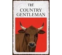 vianmo Plaque en tôle 18x12 cm The country gentleman Rind Déco Cadeau Panneau
