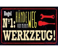 vianmo Plaque en tôle 20x30 cm Regel Nr.1 Hände weg von meinem Werkzeug Déco Cadeau Panneau