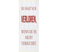 vianmo Plaque en tôle 27x10 cm Du hast nur verloren, wenn du es nicht versuchst Déco Cadeau Panneau