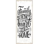 vianmo Plaque en tôle 27x10 cm Family is the heart of a home Déco Cadeau Panneau
