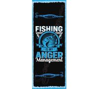 vianmo Plaque en tôle 27x10 cm fishing is my anger management Déco Cadeau Panneau