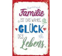 vianmo Plaque en tôle 30x20 cm Familie ist das wahre Glück des Lebens Déco Cadeau Panneau