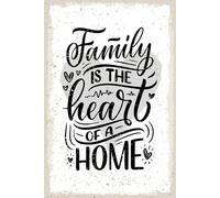 vianmo Plaque en tôle 30x20 cm Family is the heart of a home Déco Cadeau Panneau