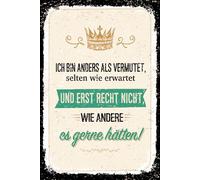 vianmo Plaque en tôle 30x20 cm Ich bin anders als vermutet Déco Cadeau Panneau