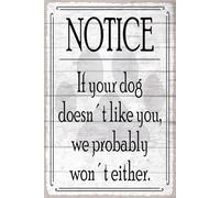 vianmo Plaque en tôle 30x20 cm notice If your dog doesn´t like you Déco Cadeau Panneau
