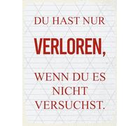 vianmo Plaque en tôle 40x30 cm Du hast nur verloren, wenn du es nicht versuchst Déco Cadeau Panneau