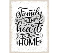 vianmo Plaque en tôle 40x30 cm Family is the heart of a home Deko Schild Déco Cadeau Panneau