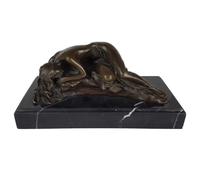 vianmo Sculpture en bronze Statue Statue Beauté endormie Femme semi-nue L