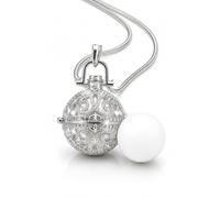 Vianney Bijoux Bola de Grossesse “Dubaï” - Bijou Maternité Premium Recouvert de Cristaux Scintillants - Chaîne Serpent Plaqué Argent Estampillée 110 cm + 40 cm ajustable