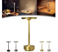 Vianys Ecolume Lampe de Table Vueeze Yifare - Portable, Sans Fil, Rechargeable pour Extérieur, Cuisine, Salle à Manger - Petite Lampe de Comptoir (Or)