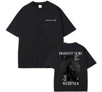 Viaopo Manches Courtes en Pur Coton Manches Courtes T-Shirt Tendance Style Streetwear Rétro T-Shirt pour Hommes Et Femmes Mode D'été Hauts XS-3XL-Black||x_s