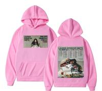 Viaopo Sweat À Capuche Pullover Décontracté Vêtements De Sport avec Poches Chanteur Lauren Spencer Smith Streetstyle Hip-hop Impression Sports Sweatshirt XS-4XL-Pink||4X_l