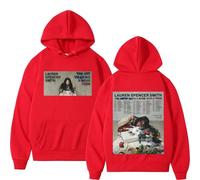 Viaopo Sweat À Capuche Pullover Décontracté Vêtements De Sport avec Poches Chanteur Lauren Spencer Smith Streetstyle Hip-hop Impression Sports Sweatshirt XS-4XL-Red||l
