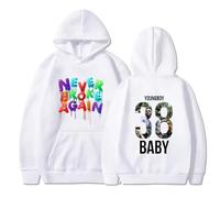 Viaopo Sweat À Capuche Pullover Décontracté Vêtements De Sport avec Poches Singer YoungBoy Never Broke Again Streetstyle Hip-hop Impression Sports Sweatshirt XS-4XL-White||x_s