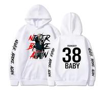 Viaopo Sweat À Capuche Streetstyle Hip-hop Impression Sports Sweatshirt Singer YoungBoy Never Broke Again Pullover Décontracté Vêtements De Sport avec Poches XS-4XL-White||x_l