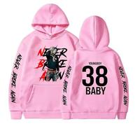 Viaopo Sweat À Capuche Streetstyle Hip-hop Impression Sports Sweatshirt Singer YoungBoy Never Broke Again Pullover Décontracté Vêtements De Sport avec Poches XS-4XL-Pink||l