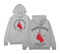 Viaopo Sweatshirt Garçons Sweat À Capuche Anime Hajime No Ippo Pullover Décontracté Vêtements De Sport avec Poches Hommes Et Femmes XS-4XL-Grey||l