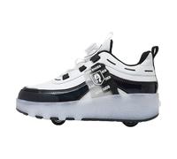 Viaoragiosa Baskets Patinage à Roues RéTractables,Chaussures Sport roulettes pour Enfants,Chaussures De Sport Doubles Roues,Doux AgréAble sur La Peau,Parfait Au Quotidien