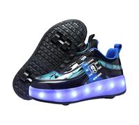 Viaoragiosa Baskets Patinage à Roues RéTractables,Chaussures Sport roulettes pour Enfants,Chaussures De Sport Doubles Roues,Doux AgréAble sur La Peau,Parfait Au Quotidien