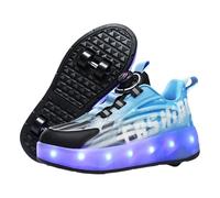 Viaoragiosa Baskets Patinage à Roues RéTractables,Chaussures Sport roulettes pour Enfants,Chaussures De Sport Doubles Roues,Doux AgréAble sur La Peau,Parfait Au Quotidien