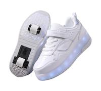 Viaoragiosa Chaussures à roulettes Lumineuses LED,Baskets roulettes Lumineuses RéGlables,Chaussures Patinage rétractable pour Plein air,Tige Respirante,Convient Au Roller