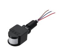 VIAPUICE Détecteur de mouvement extérieur, détecteur de mouvement micro-ondes de rechange DC 12 V 180 ° sensibilité réglable 5S-6 min retardateur minuteur trou 10 mm pour projecteur de sécurité