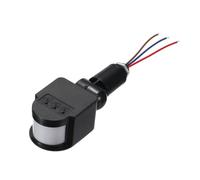 VIAPUICE Détecteur de mouvement extérieur, détecteur de mouvement micro-ondes de rechange DC24 V 180 ° sensibilité réglable 5S-6 min retardateur minuteur trou 16 mm pour projecteur de sécurité