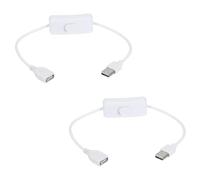 VIAPUICE Lot de 2 câbles d'extension USB de 0,35 m avec interrupteur marche | Cordon d'alimentation court USB mâle vers femelle pour enregistreur de conduite, lampe de bureau LED, ventilateur USB
